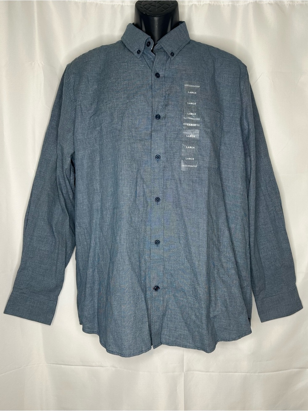 Argyleculture Russell Simmons Men’s Blue Button Down Shirt 100% Cotton Large NW